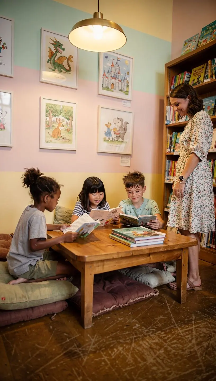 A display of new arrival books with colorful covers and attractive titles on a wooden table.